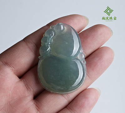 【翔发珠宝 玉器批发 正品翡翠挂件 葫芦玉坠 福禄双全 正品带证书】价格,厂家,图片,玉石工艺品,北海市翔发珠宝-