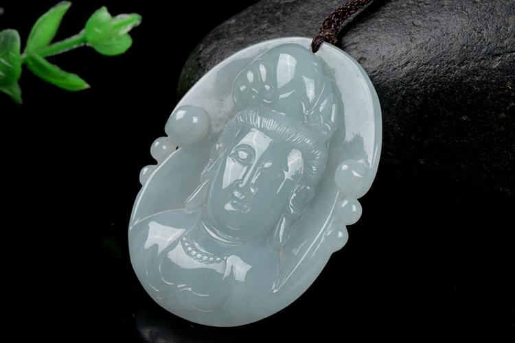 珠宝玉器 翡翠 老坑冰种翡翠a货观音挂件32
